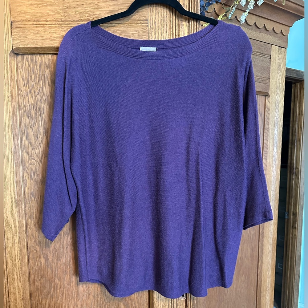 Chicos 2 Purple 3/4 Sleeve Top